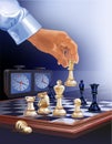 Sports series - chess. Move by the white queen