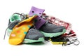 Sports shoes and gym accessorie Royalty Free Stock Photo