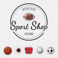 Sports shop insignia and labels for any use