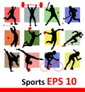 Sports silhouettes Royalty Free Stock Photo