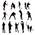 Sports silhouettes Royalty Free Stock Photo