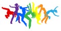 sports silhouettes color dancers 2023 C5-16 Royalty Free Stock Photo