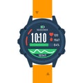 Sports smart watch. Fitness tracker on hand. Pedometer with activity indicator. Royalty Free Stock Photo