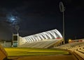 Sports Stadium and Floodlights Lit Up at Night time Royalty Free Stock Photo