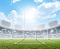 Sports Stadium And Goal Posts Royalty Free Stock Photo