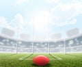 Sports Stadium And Goal Posts Royalty Free Stock Photo