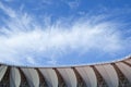 Sports stadium roof and clouds Royalty Free Stock Photo