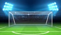 Sports stadium with soccer goal vector illustration