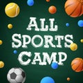 Sports summer training camp, themed poster Royalty Free Stock Photo