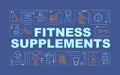 Sports supplements word concepts blue banner Royalty Free Stock Photo