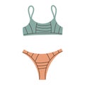 Sports swimsuit-two-piece. Vector Illustration. Bathing clothes