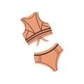 Sports swimsuit-two-piece. Vector Illustration. Bathing clothes