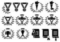 Sports symbol set (b/w icons) Royalty Free Stock Photo