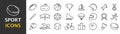 Sports symbols. Set of simple icons in silhouette. Vector illustration. EPS 10