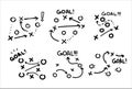 Sports tactics and strategy. Scheme of movement of team player.