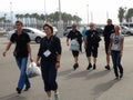 Sports teams come to the Olympic Park. Sochi Autodrom 2014 FORMULA 1 RUSSIAN GRAND PRIX . Royalty Free Stock Photo