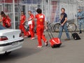 Sports teams come to the Olympic Park. Sochi Autodrom 2014 FORMULA 1 RUSSIAN GRAND PRIX . Royalty Free Stock Photo