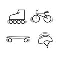 Sports thin line icon set for web and mobile. flat design.