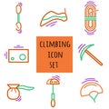 Sports thin line icon set for web and mobile. flat design.