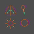 Sports thin line icon set for web and mobile. flat design.