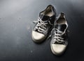 Sports trainers on the floor Royalty Free Stock Photo