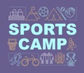 Sports training camp word concepts banner. Active outdoor games and competitions. Presentation, website. Isolated