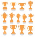 Sports trophies and awards retro collection