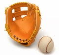 Sports in USA: baseball glove and ball Royalty Free Stock Photo