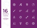 16 Sports vector icon, sports symbol. Modern, simple outline, outline vector illustration for web site or mobile app