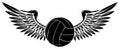 Sports Volleyball Emblem black silhouette Design Element Logo vector