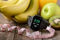 Sports watch in the foreground Royalty Free Stock Photo