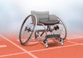 Sports Wheelchair On Athletics Track