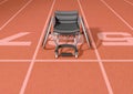 Sports Wheelchair On Athletics Track