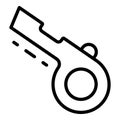 Sports whistle icon, outline style