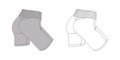 Sports woman grey cycling shorts vector illustration. Legging shorts fashion flat design. For sports product design