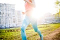 Sports woman on morning run Royalty Free Stock Photo