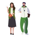sports and woman teachers characters