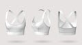Sports women's top bra of white color 3d rendering.