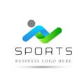 Sports workout fitness logo icon on white Background