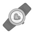 Sports wrist watch with heart rate measurement. Watch for athletes .Gym And Workout single icon in monochrome style