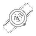 Sports wrist watch with heart rate measurement. Watch for athletes .Gym And Workout single icon in outline style vector