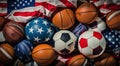 sportsballs background, soccer balls on aabstract ball background, close-up of sports balls Royalty Free Stock Photo