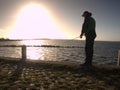 Sportsman enjoying the Surf fishing