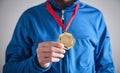 Sportsman with medal. Sport, Winner, Success