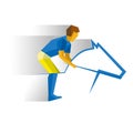 Sportsman riding a horse. Equestrian sport.