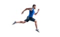 sportsman runner running isolated on white background. sportsman runner running in studio.