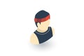 Sportsman, running isometric flat icon. 3d vector