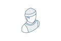 sportsman, running isometric icon. 3d line art technical drawing. Editable stroke vector