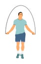 Sportsman skipping with jump rope illustration. fitness instructor. Sport exercising and lifestyle concept. skipping rope.