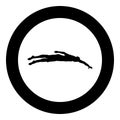 Sportsman swimming Man floats crawl silhouette icon black color illustration in circle round Royalty Free Stock Photo